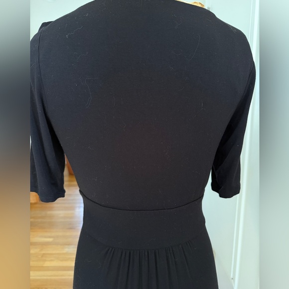 Boden Black Jersey Boat Neck Tie-Front Midi Dress | US 8 | $120 MSRP - Picture 7 of 11